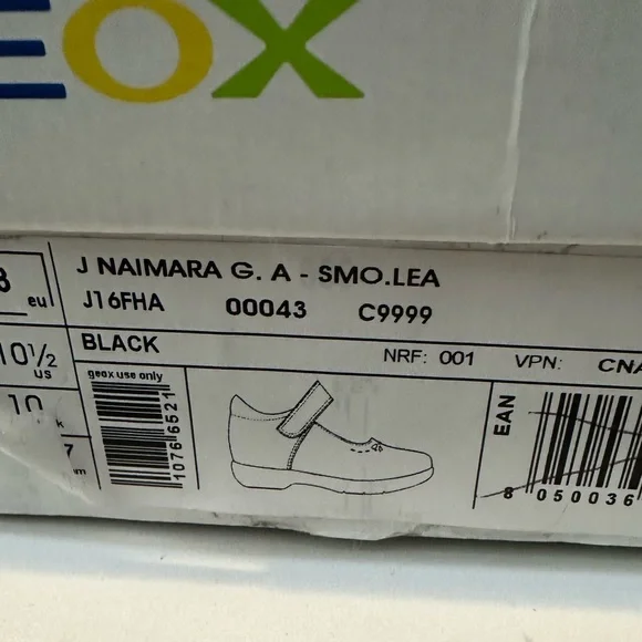 Geox Respira Girls Black Leather Mary Jane Shoe Sz 28 EU / 10.5 US - Picture 7 of 8